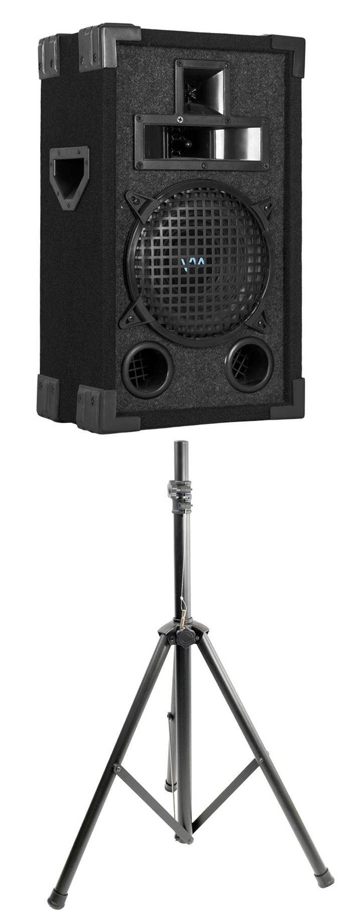 New VM Audio VAS310P 600 Watt 3 Way 10" DJ Passive Loud Speaker + Tripod Stand
