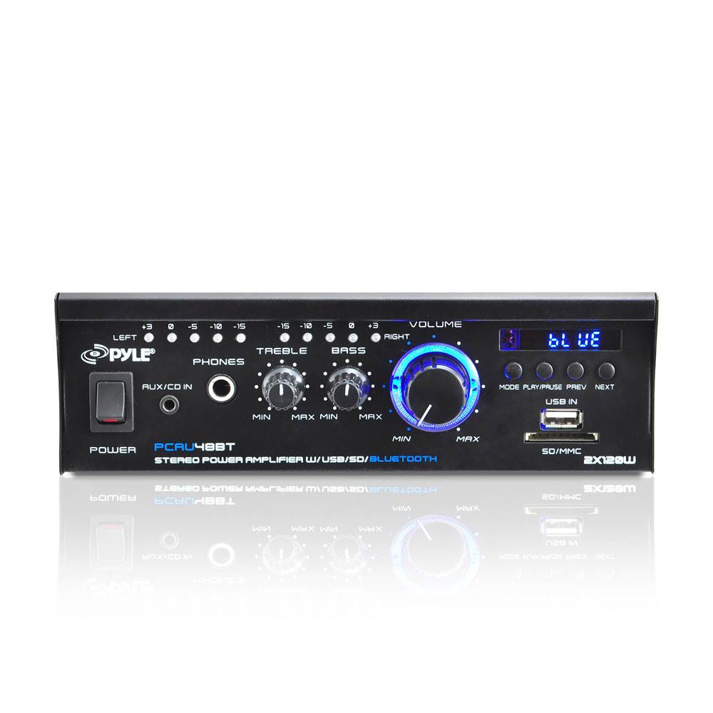 Pyle PCAU48BT Mini Blues Series 2 Channel Bluetooth Amplifier Stereo (4 Pack)