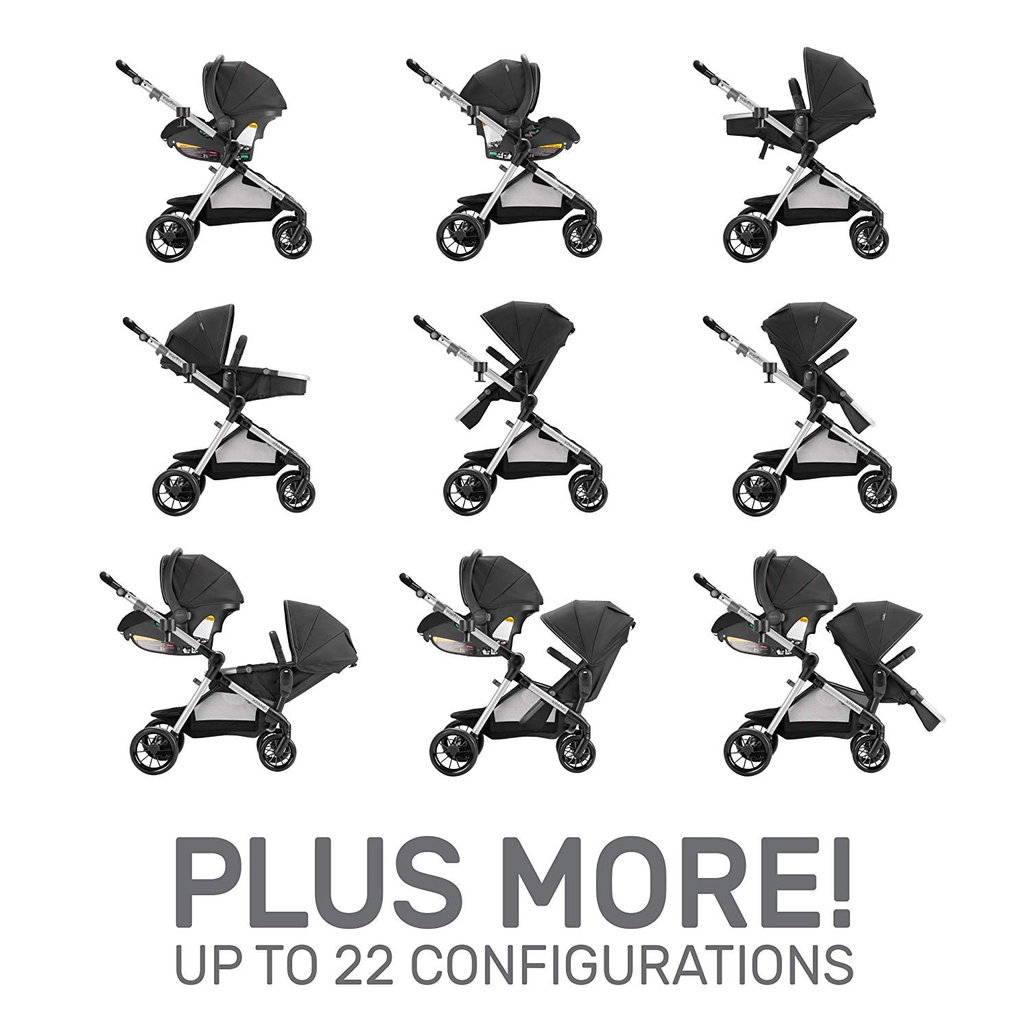 Evenflo Pivot Xpand Stroller & SafeMax Infant Car Seat System, Black (Open Box)