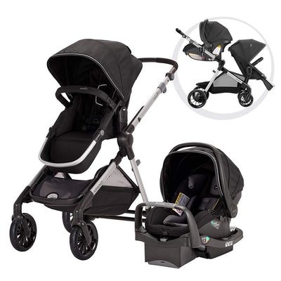 Evenflo Pivot Xpand Stroller & SafeMax Infant Car Seat System, Black (Open Box)