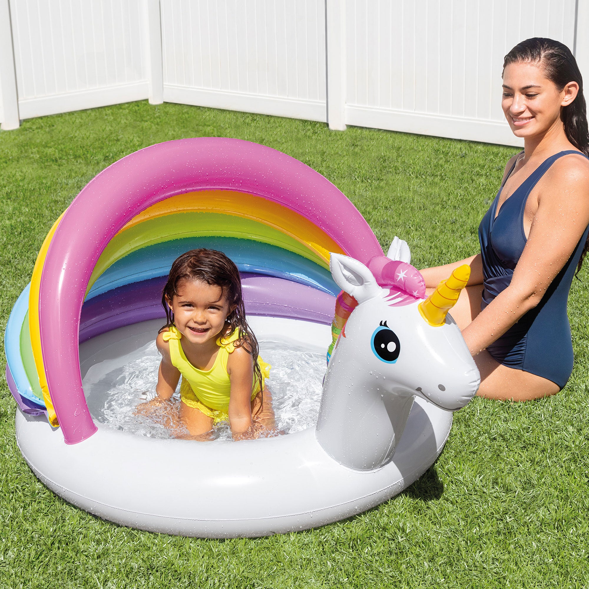 Intex 57113EP 50 Inch Unicorn Design Outdoor Baby Swimming Pool, Multicolor - VMInnovations