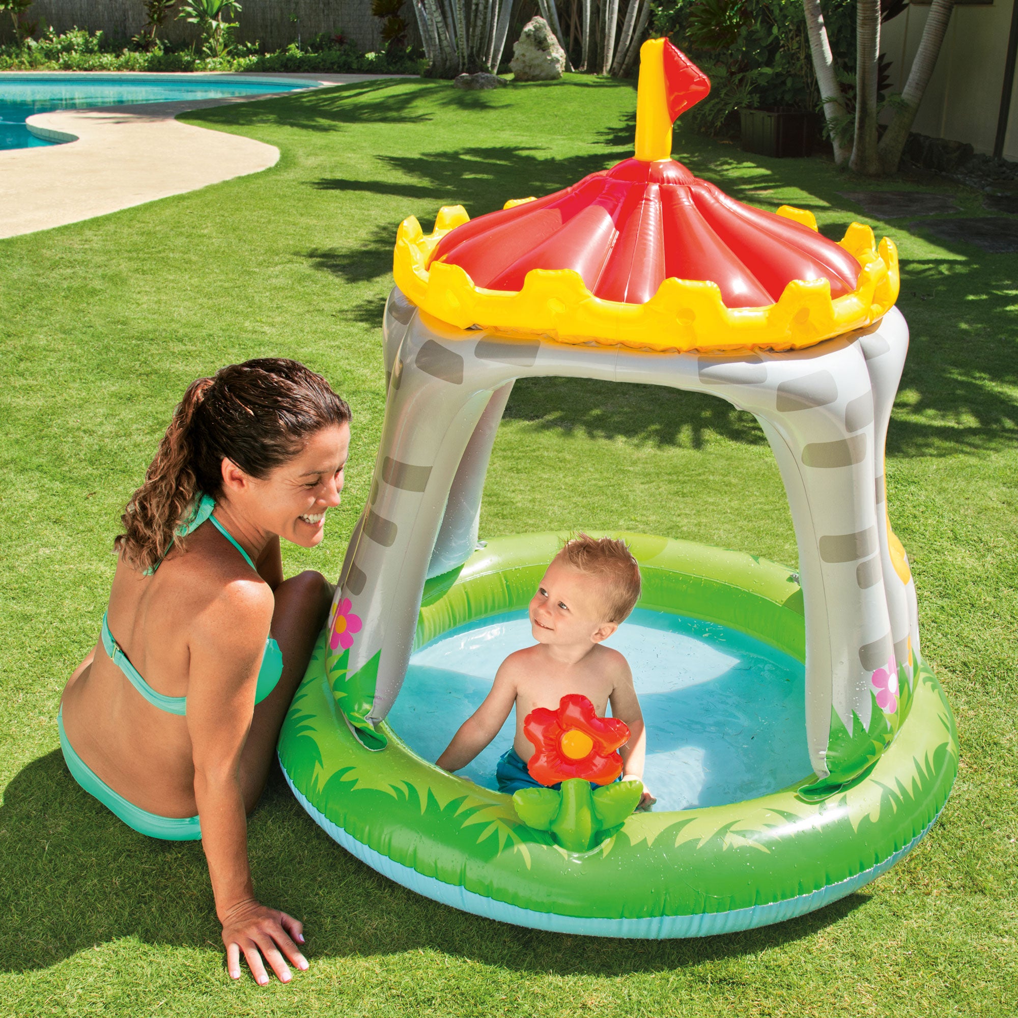 Intex 4'x48" Royal Castle Baby Pool & 11'x7.5' x44" Dinoland Kiddie Pool