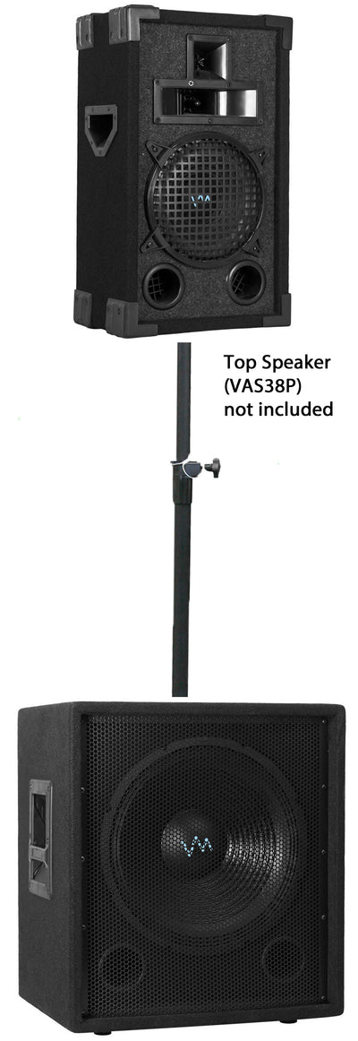 VM Audio VAS12SUB 12" 1000 Watt Passive Sub DJ Subwoofer + Speaker Mounting Pole