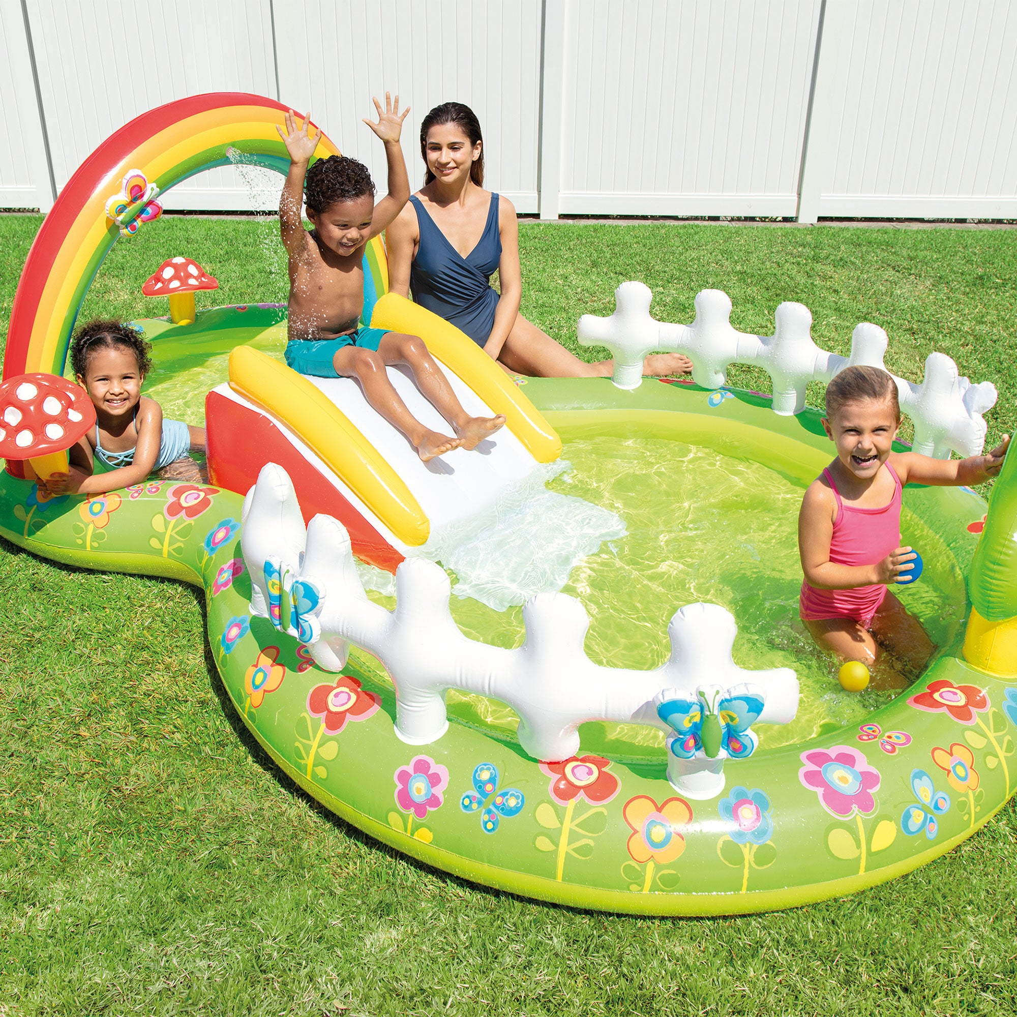 Intex 57154EP Inflatable My Garden Water Filled Play Center w/ Slide (Open Box) - VMInnovations