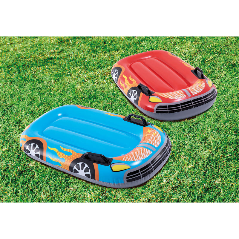 Intex 58x13" Inflatable Sunset Pool and 221" Racing Water Slide w/ 2 Surf Riders