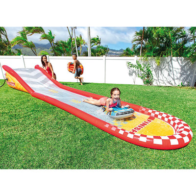 Intex 58x13" Inflatable Sunset Pool and 221" Racing Water Slide w/ 2 Surf Riders - VMInnovations