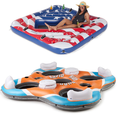 Intex Inflatable American Flag Float & Bestway Rapid Rider Float