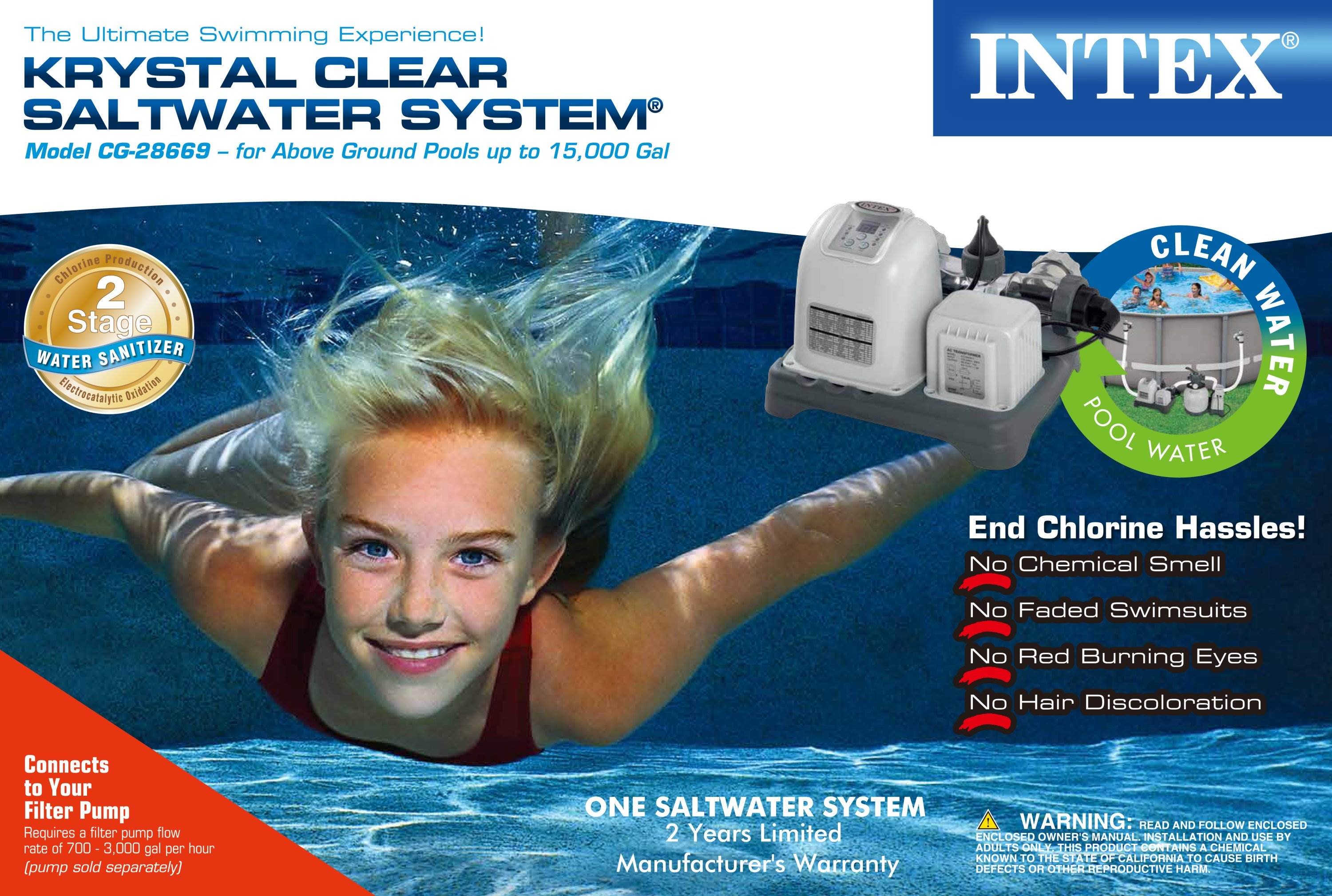 Intex Krystal Clear Saltwater System Pool Chlorinator | 28669EG (Used)