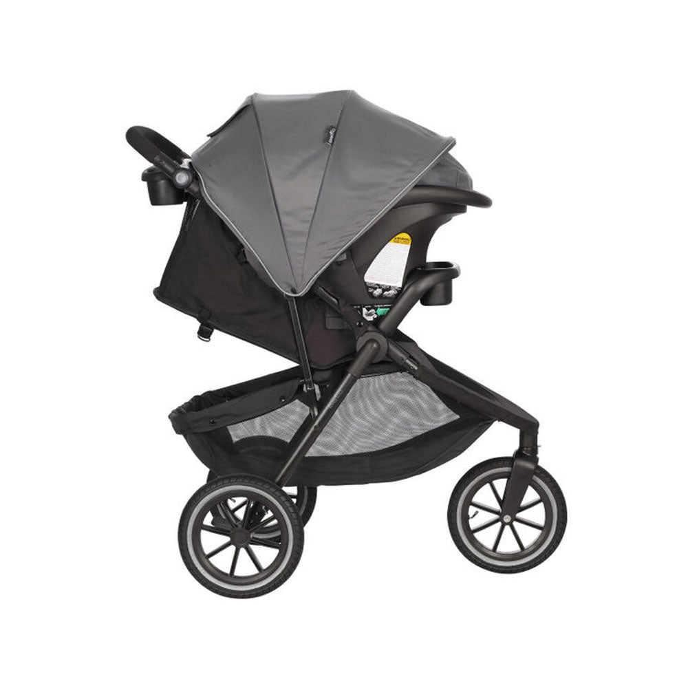 Evenflo Folio3 Stroller System w/ LiteMax Car Seat, Gray & SafeMax Base, Black
