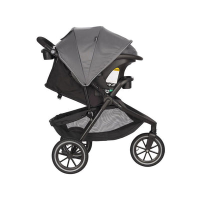 Evenflo Folio3 Stroller System w/ LiteMax Car Seat, Gray & SafeMax Base, Black
