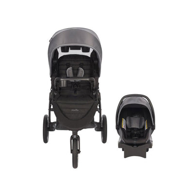 Evenflo Folio3 Stroller System w/ LiteMax Seat, Gray and 2 SafeMax Bases, Black