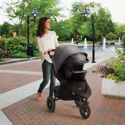 Evenflo Folio3 Stroll & Jog Travel System w/ LiteMax 35 Infant Car Seat, Skyline