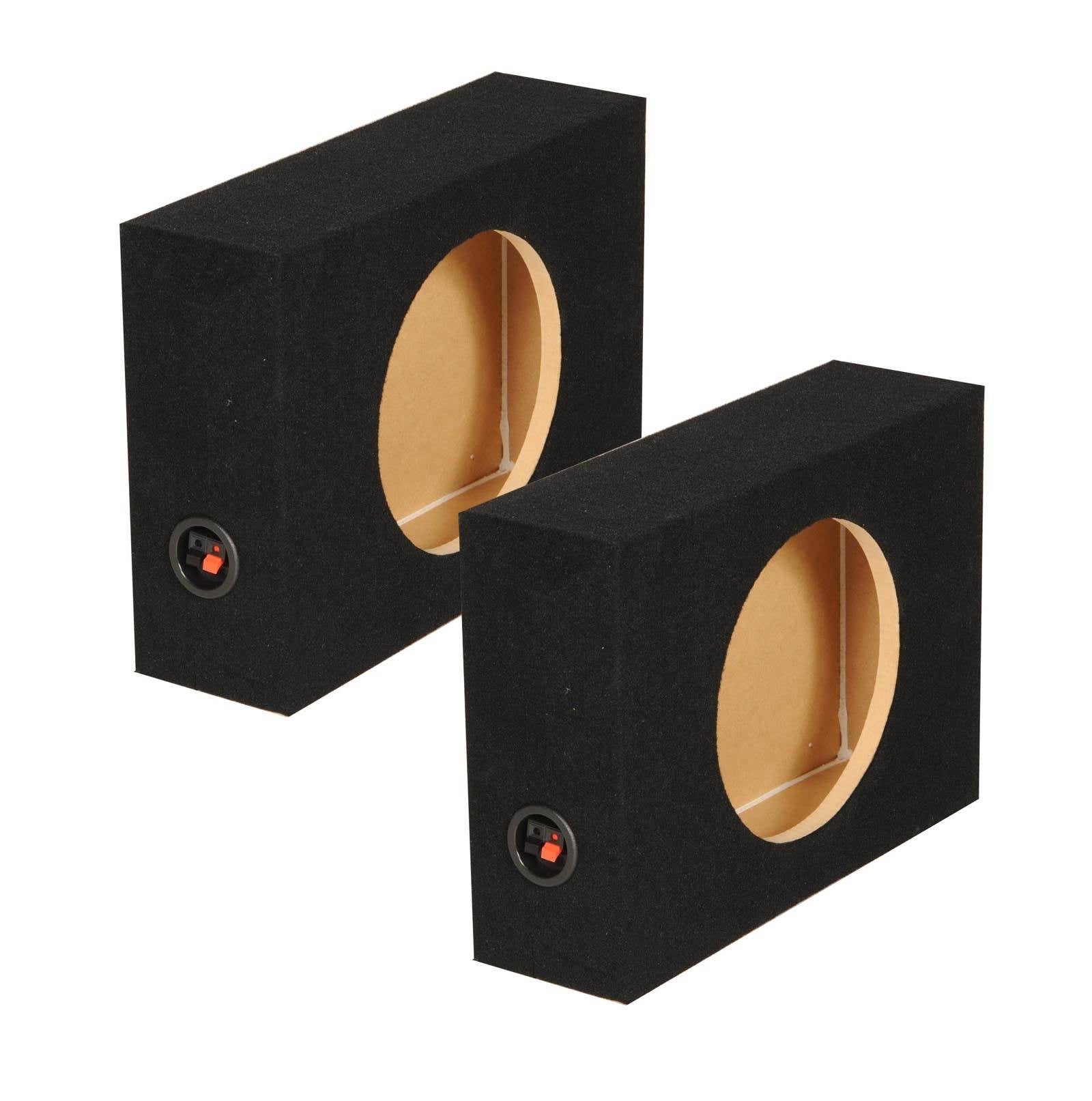 2 Q-Power Shallow Single 10" Sealed Truck Subwoofer Enclosure 5/8" MDF Sub Boxes - VMInnovations