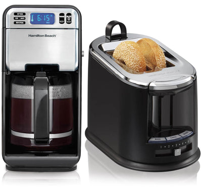 Hamilton Beach 46201 12Cup Digital Coffeemaker & Extra-Wide Slot 2 Slice Toaster