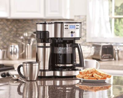 Hamilton Beach 4 Slice Toaster Oven & 12 Cup Digital Coffee Maker Kitchen Bundle
