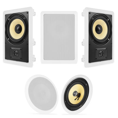 NEW VM Audio 5.25" 5.1 Full Surround Sound System - 3 In Wall and 2 In Ceiling