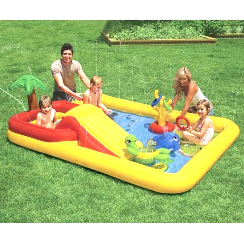 Intex Ocean Play Center Kids Inflatable Wading Pool 57454EP (Open Box) (4 Pack)