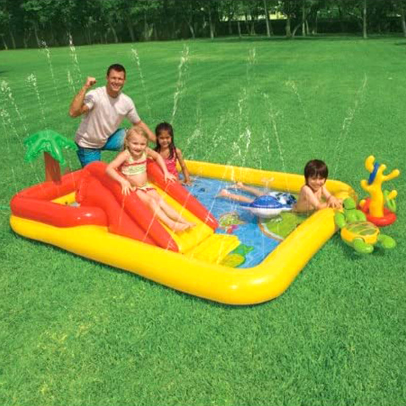 Intex Ocean Play Center Kids Inflatable Wading Pool 57454EP (Open Box) (4 Pack)