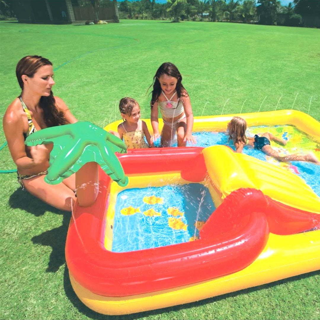 Intex 100x77 Inch Inflatable Ocean Play Center & 8.5x5.75 Inch Pool for 2-3 Kids