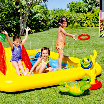Intex 100x77 Inch Inflatable Ocean Play Center & 8.5x5.75 Inch Pool for 2-3 Kids - VMInnovations