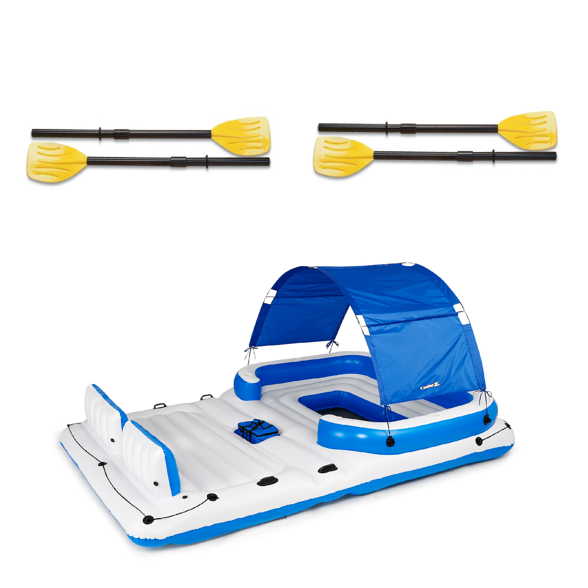 Bestway CoolerZ Tropical Breeze Island Float with Intex 48" French Oar 4-Pack