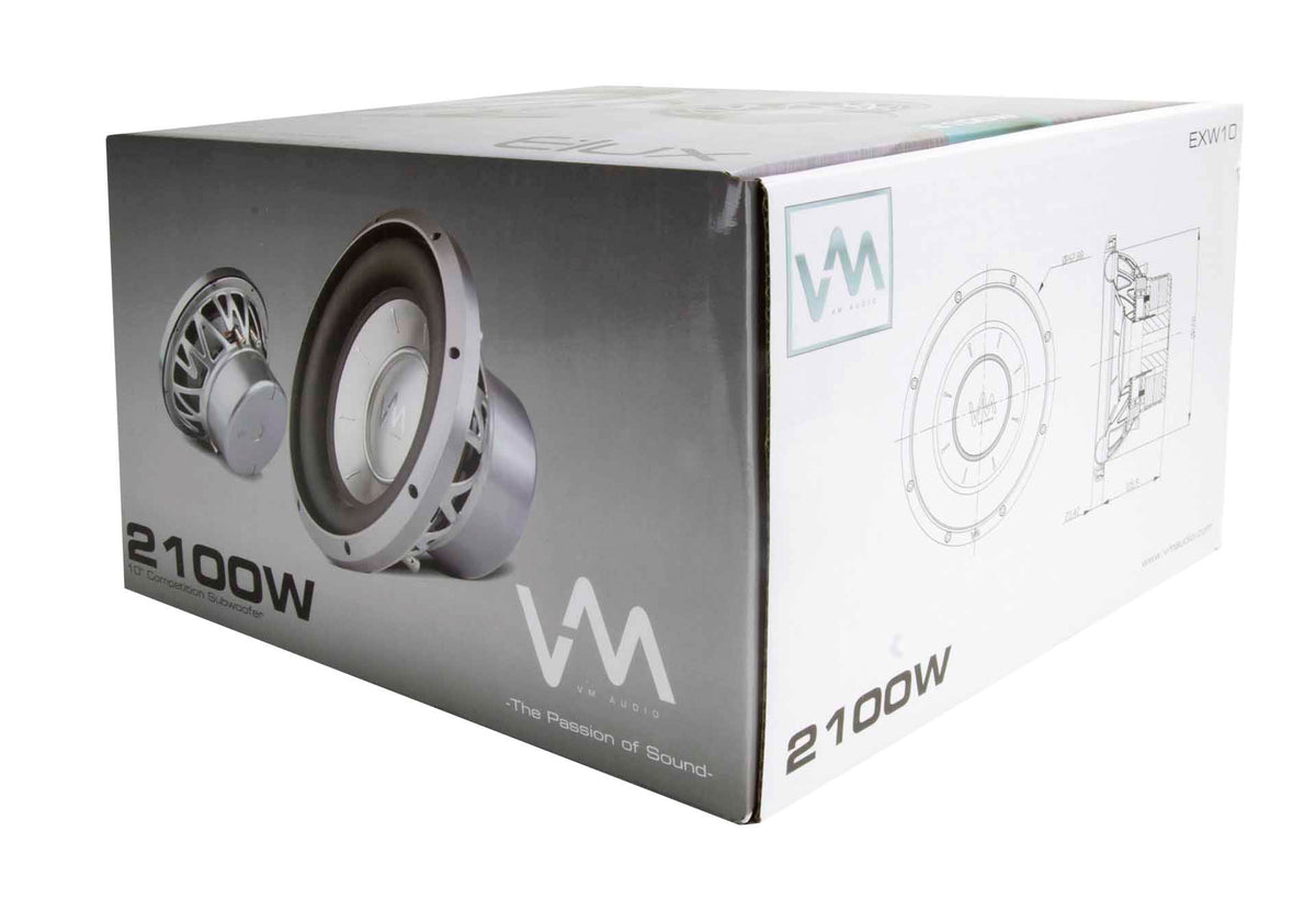 2) VM Audio EXW10 Elux 10" Car DVC Subwoofers + 2400 Watt 2-Channel Amplifier