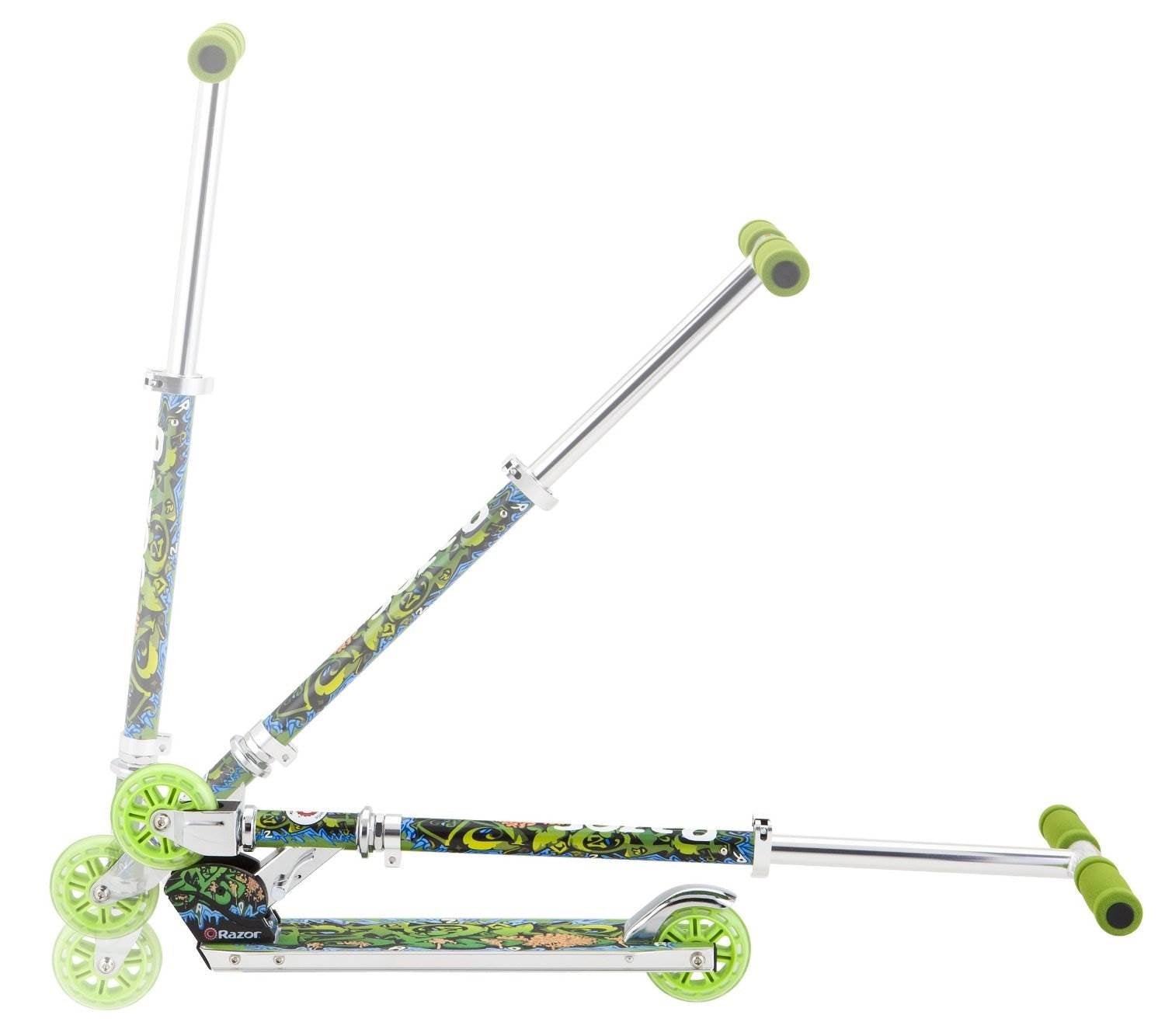 Razor Wild Style Kids Folding Push Kick Scooter - Green | 13010032 (Open Box)