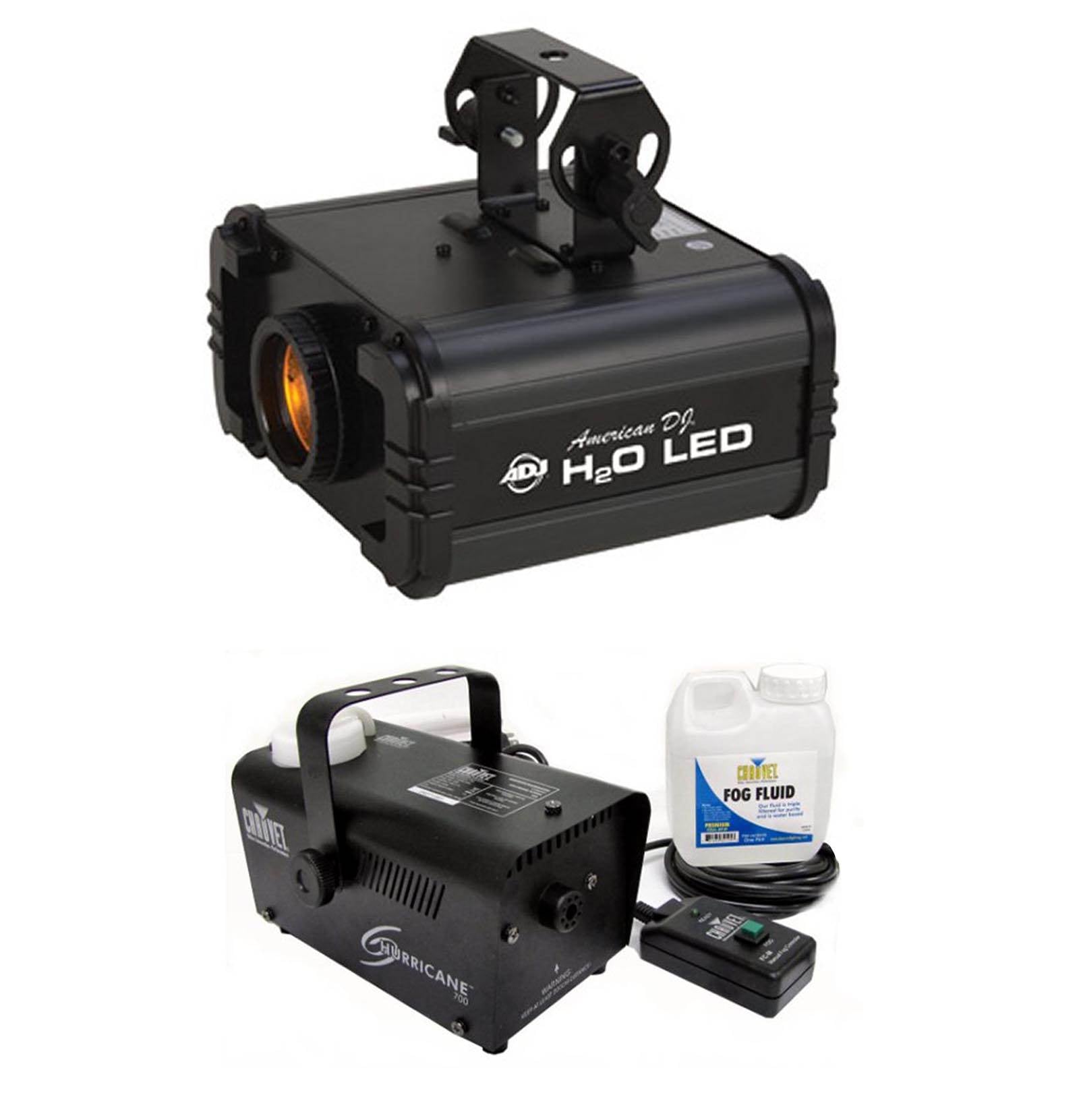 NEW AMERICAN DJ H2O IR LED Water Flowing Light Effect + Chauvet H700 Fog Machine