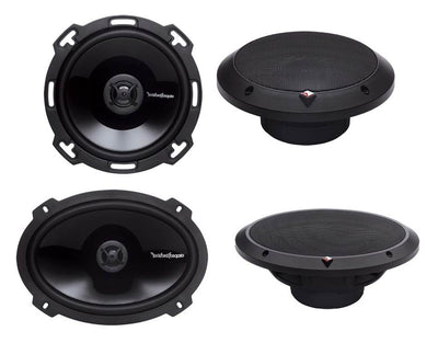 2) Rockford Fosgate P1650 6.5" 110W + 2) 6x9" 150W 2-Way Car Speakers + 400W Amp