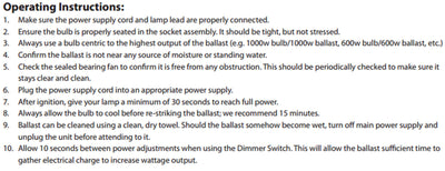 Quantum Horticulture QUANTUM-1000 Dimmable Digital Ballast 1000W (Open Box) - VMInnovations