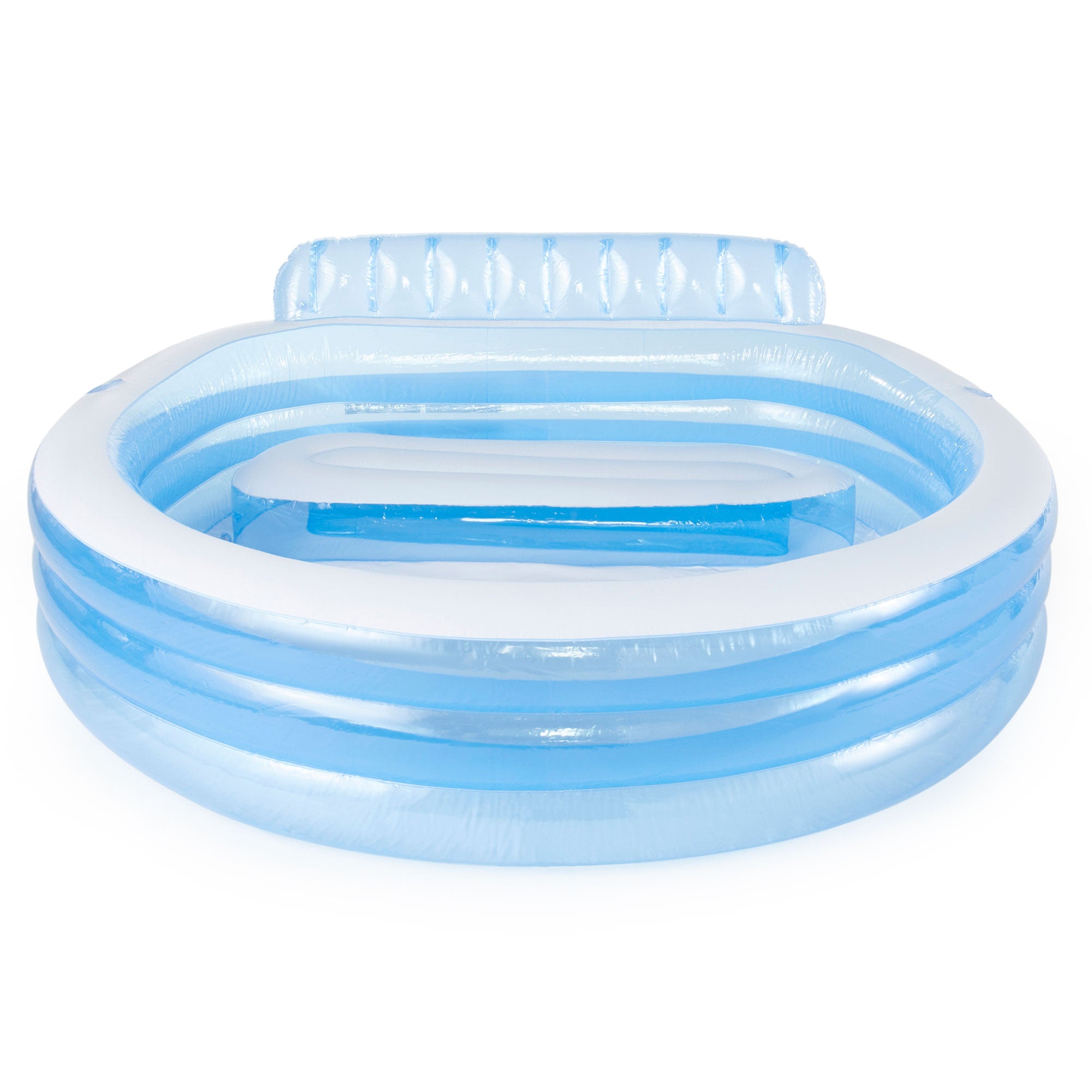 Intex Swim Center Round Inflatable Above Ground Family Lounge Outdoor Pool, Blue - VMInnovations