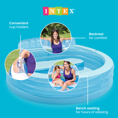Intex Swim Center Inflatable Family Lounge Pool with built in Bench (Open Box)