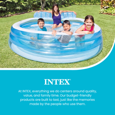 Intex Swim Center Inflatable Family Lounge Pool with built in Bench (Open Box)