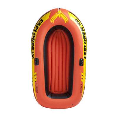Intex 300 Compact Inflatable Fishing 3 Person Raft Boat w/ Pump & Oars(Open Box)