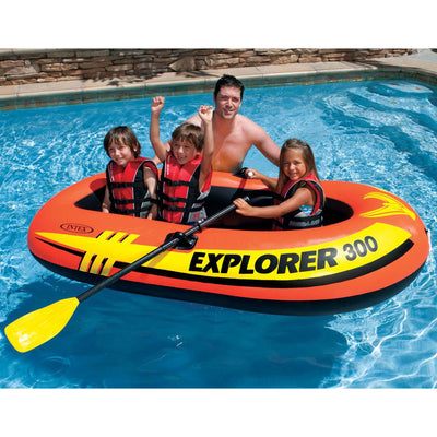 Intex Explorer 300 Compact Inflatable Three Person Raft Boat 58332EP (Open Box)