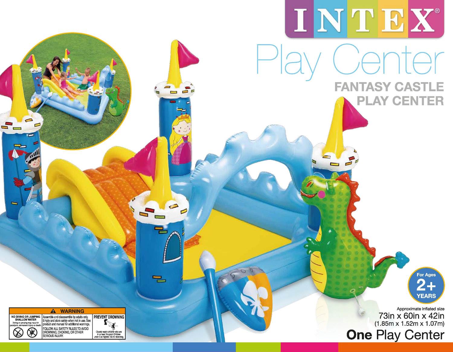 Intex Inflatable Fantasy Castle Water Play Center Kids Pool | 57138EP - Open Box