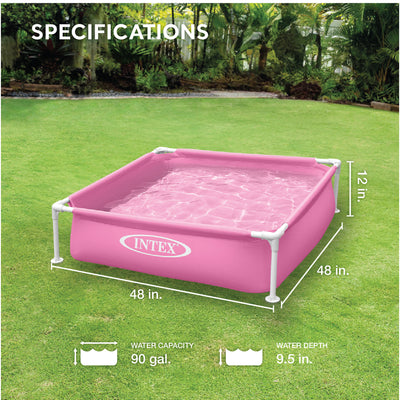 Intex 48x12 Inch Mini Framed Beginner Outdoor Kiddie Swimming Pool, Color Varies