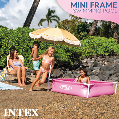 Intex 48x12 Inch Mini Framed Beginner Outdoor Kiddie Swimming Pool, Color Varies