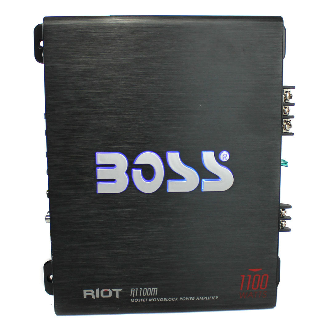 Boss Riot 1100 Watt Monoblock Car Amplifier with 4 Gauge Installation Wiring Kit