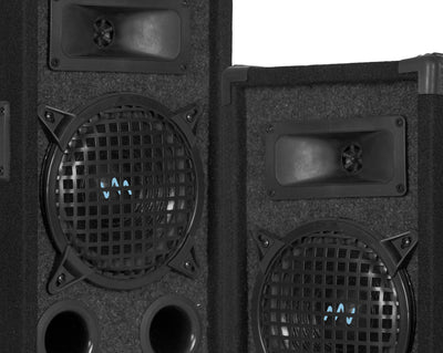 4) VM Audio VAS36P 600 Watt 2 Way 6" DJ Passive Speakers + 100 FT Speaker Wire