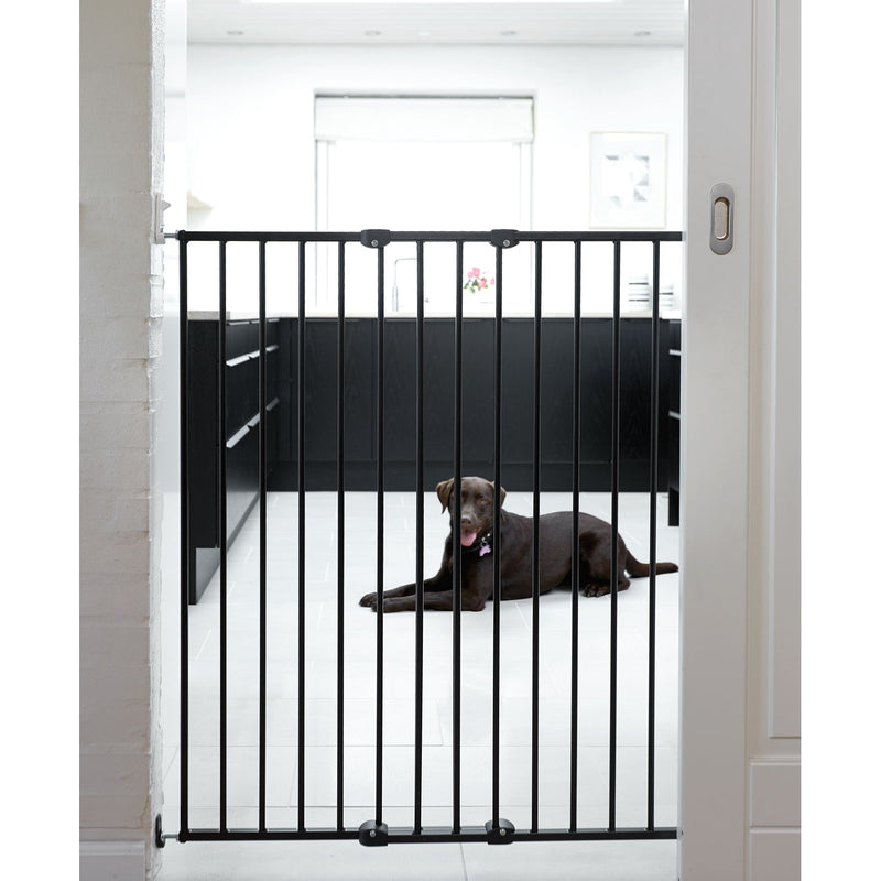 BabyDan Pet Design Tall 42 Inch Wall Mounted Pet Safety Gate, Black (Open Box)