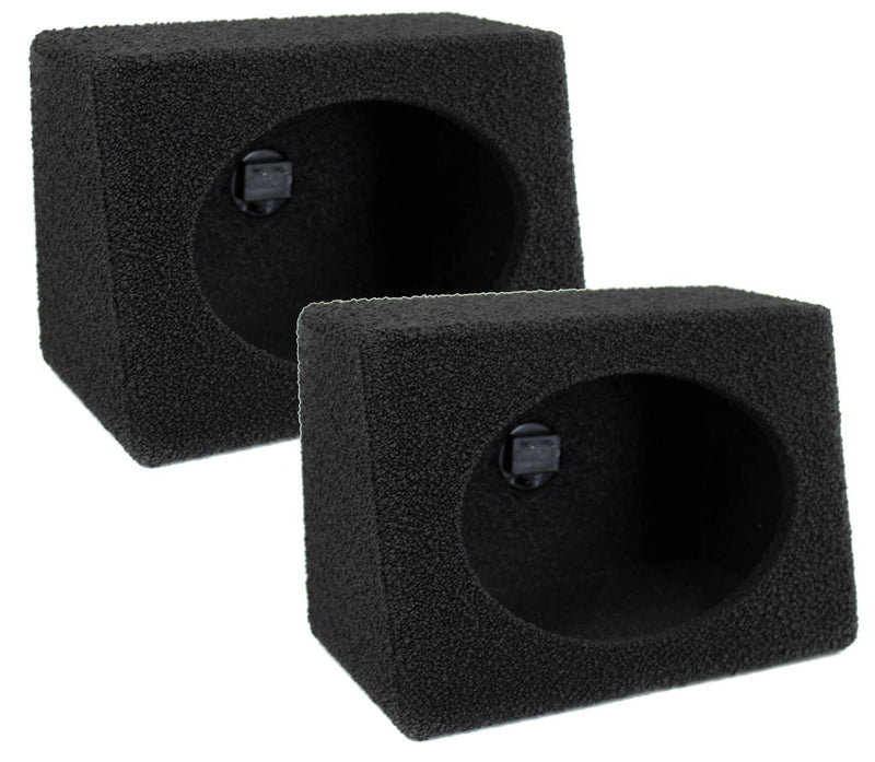 Q Power Q-Bomb QTW6X9 6x9" Car Wedge Speaker Boxes with Bedliner Spray, Pair