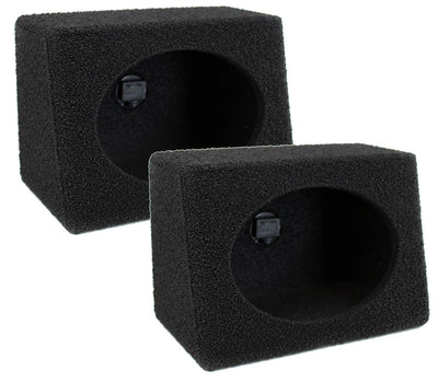 Q-POWER Q-Bomb 6x9" Car Wedge Speaker Boxes with Bedliner Spray, Pair (Damaged)
