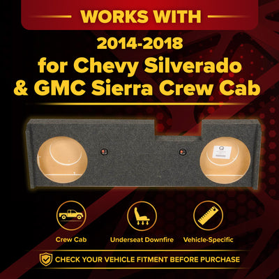 QPower Dual 12" Sub Box - Chevy Silverado Crew Cab & GMC Sierra Crew Cab 14-18 - VMInnovations