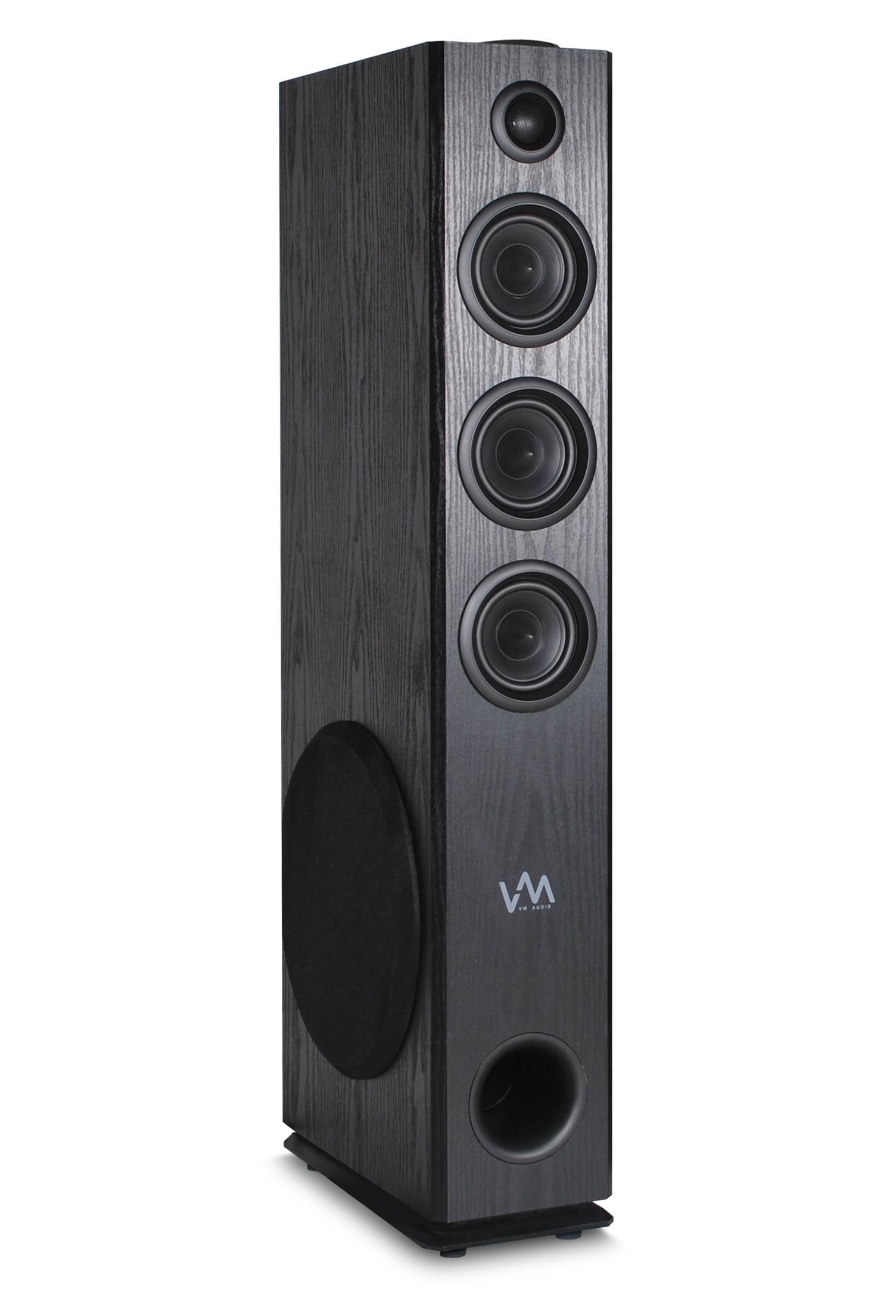 VM Audio EXAT31 Black Floorstanding Powered Bluetooth Tower Speakers Pair (Used)