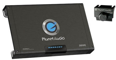 Planet Audio AC2000.2 2000W 2-Ch Car Amp + Remote + 2 Farad Capacitor + Amp Kit