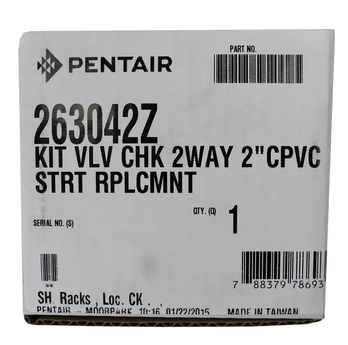 Pentair 263042Z CPVC 2" 2-Way Pool Check Valve Diverter Replacement Kit (Used)