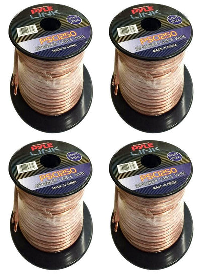 4) New Pyle PSC1250 50 ft.12 Gauge Spool High Quality Audio Speaker Zip Wire