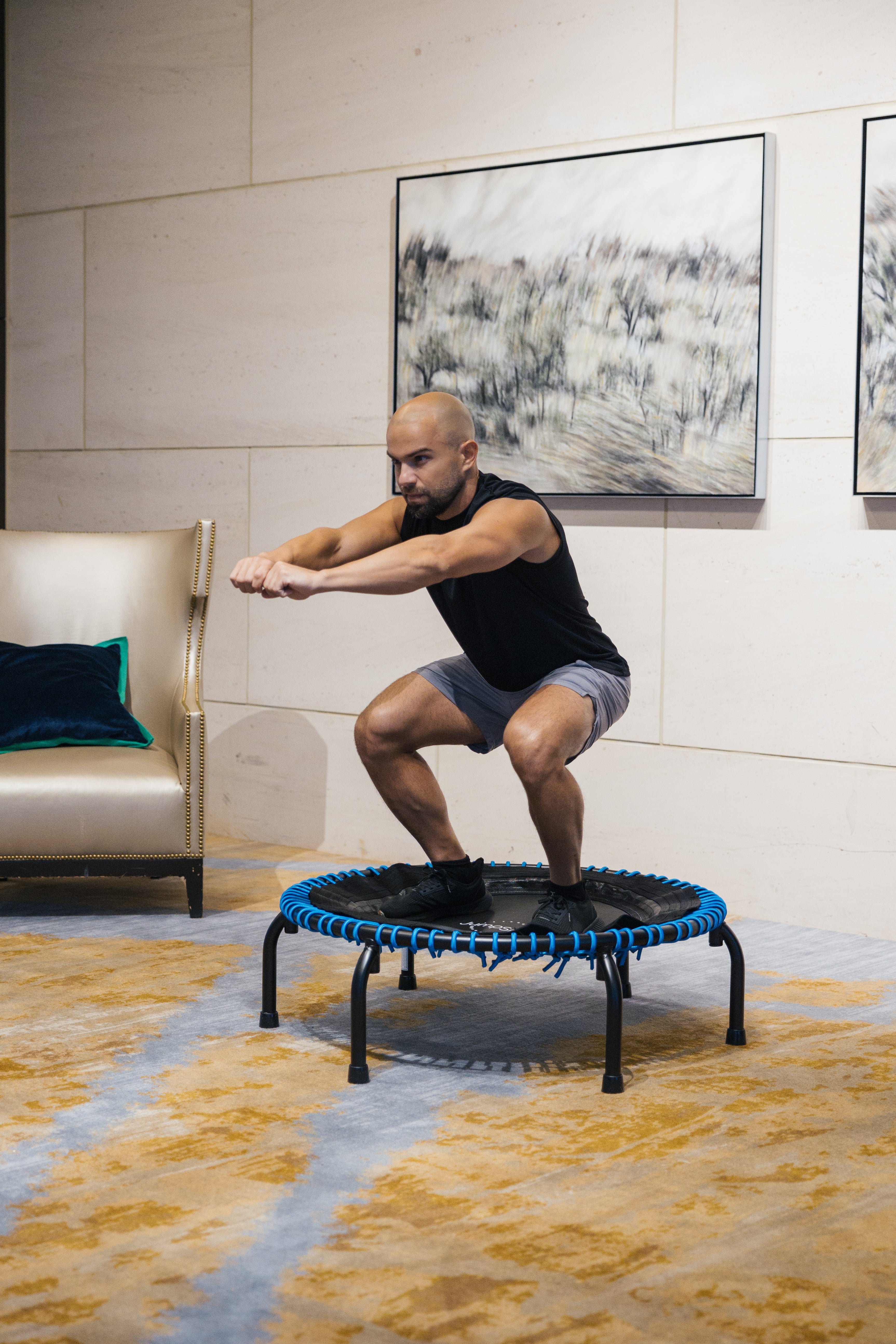 JumpSport 350 PRO 39" Fit Trampoline w/Blue EnduroLast Elastic Cords(Open Box) - VMInnovations