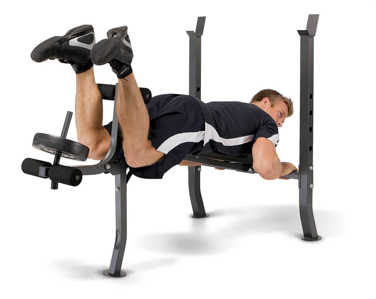 Marcy Standard Bench w/ 100 lb Weight Set Home Gym Workout Equipment - Used